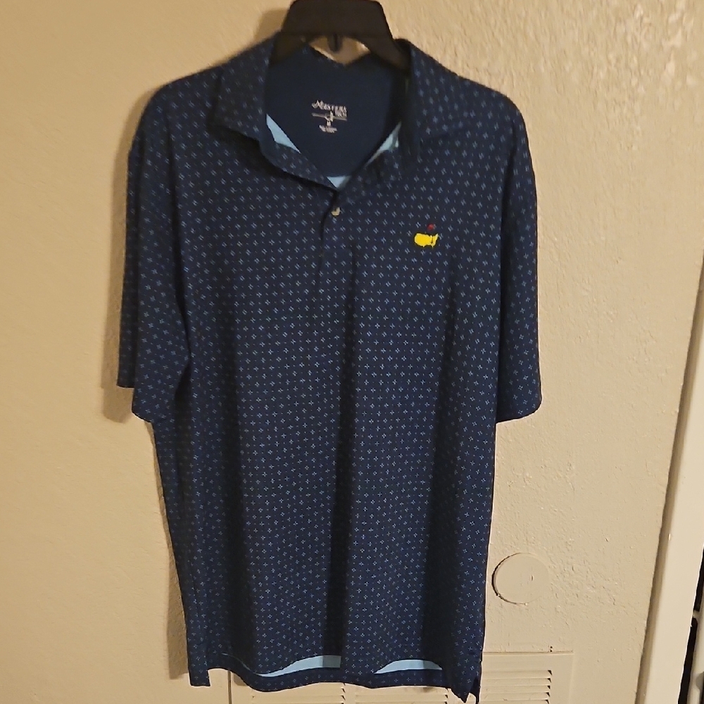 Masters Navy Patterned Polo Shirt